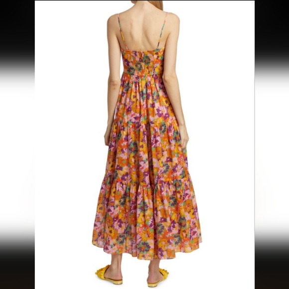 Zimmermann Violet Cut Out Tiered Cotton Midi Dress - Picture 2 of 6